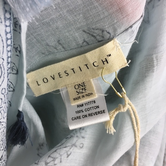 Lovestitch | Oversized Soft Blue Print Poncho - H4 - Picture 6 of 7